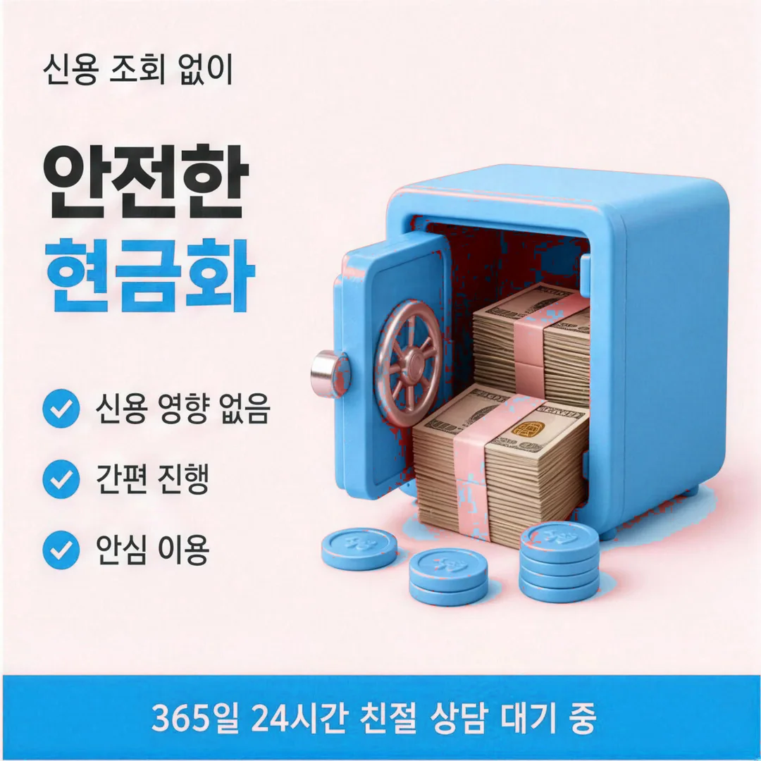 안전한 카드 현금화 안내 카드뉴스 - 신용 조회 없이 진행